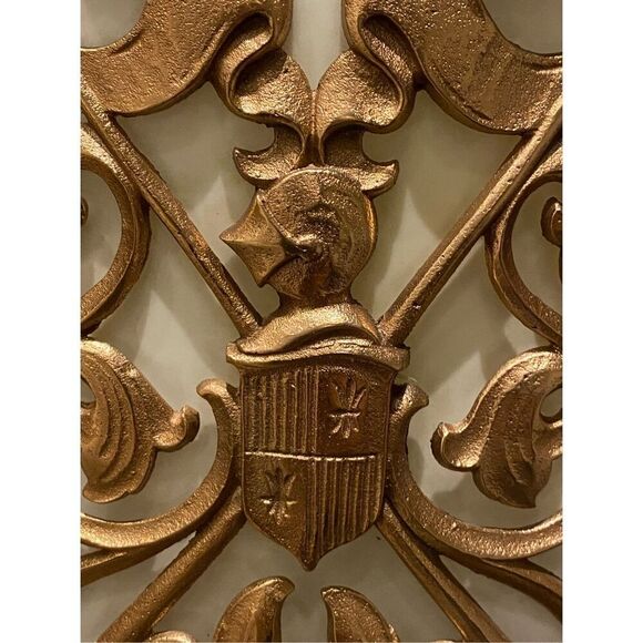 27” Long Bronze Spanish Gothic Revival Sconces 1920 Fluer de lis Knight Ornate - Picture 5 of 10